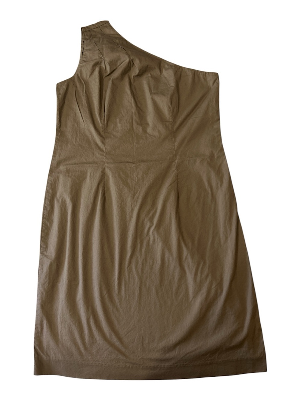 GAP One-Shoulder Dress in Olive Brown